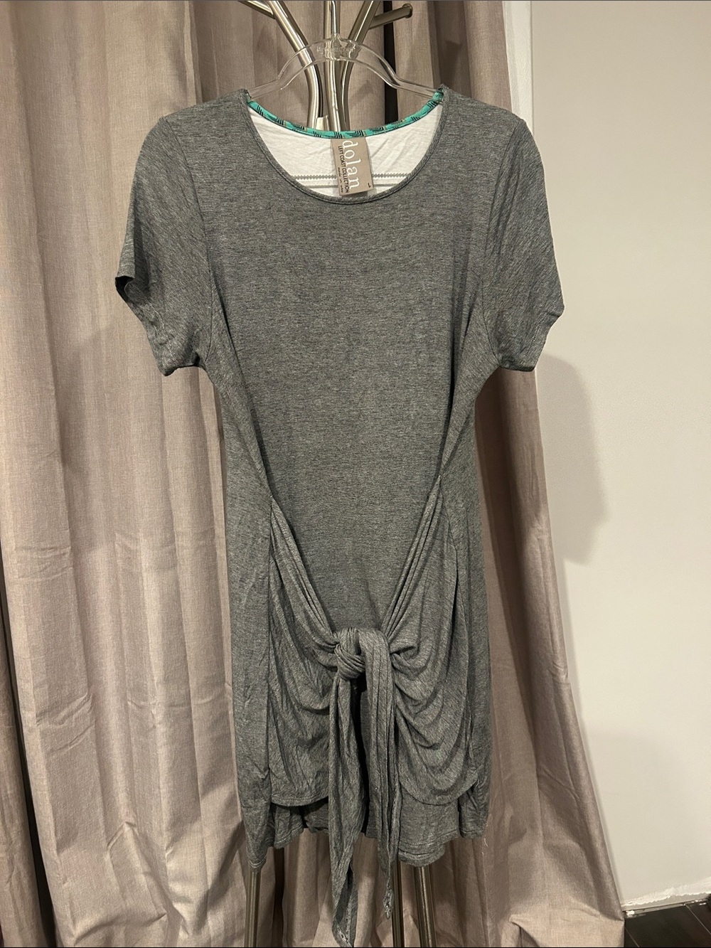 dolan Gray Short-Sleeve Tie-Front Mini Dress